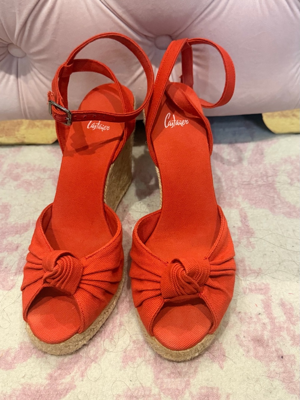 Castaner Red Wedge Espadrille Sandals